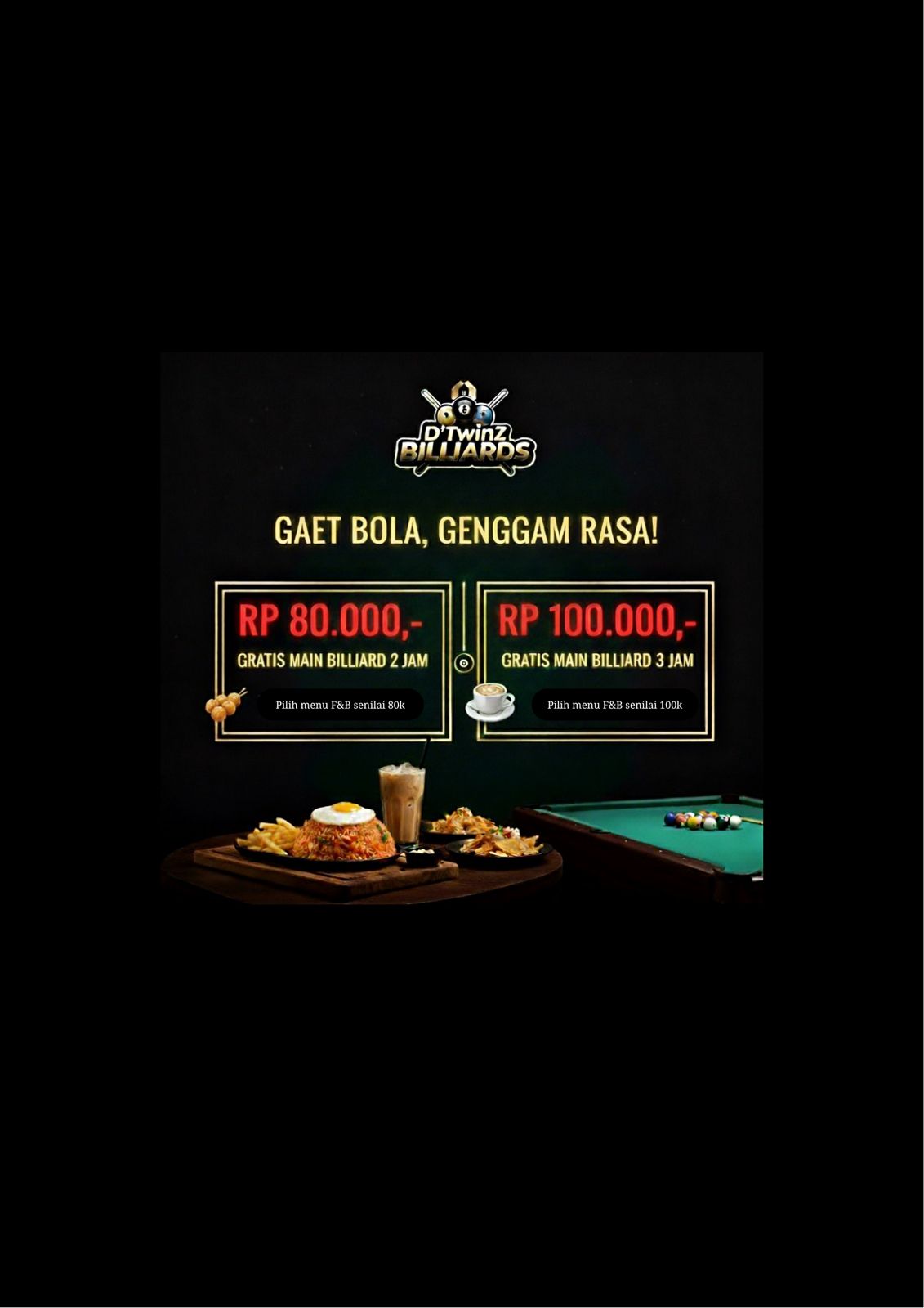 PAKET F&B BILLIARD